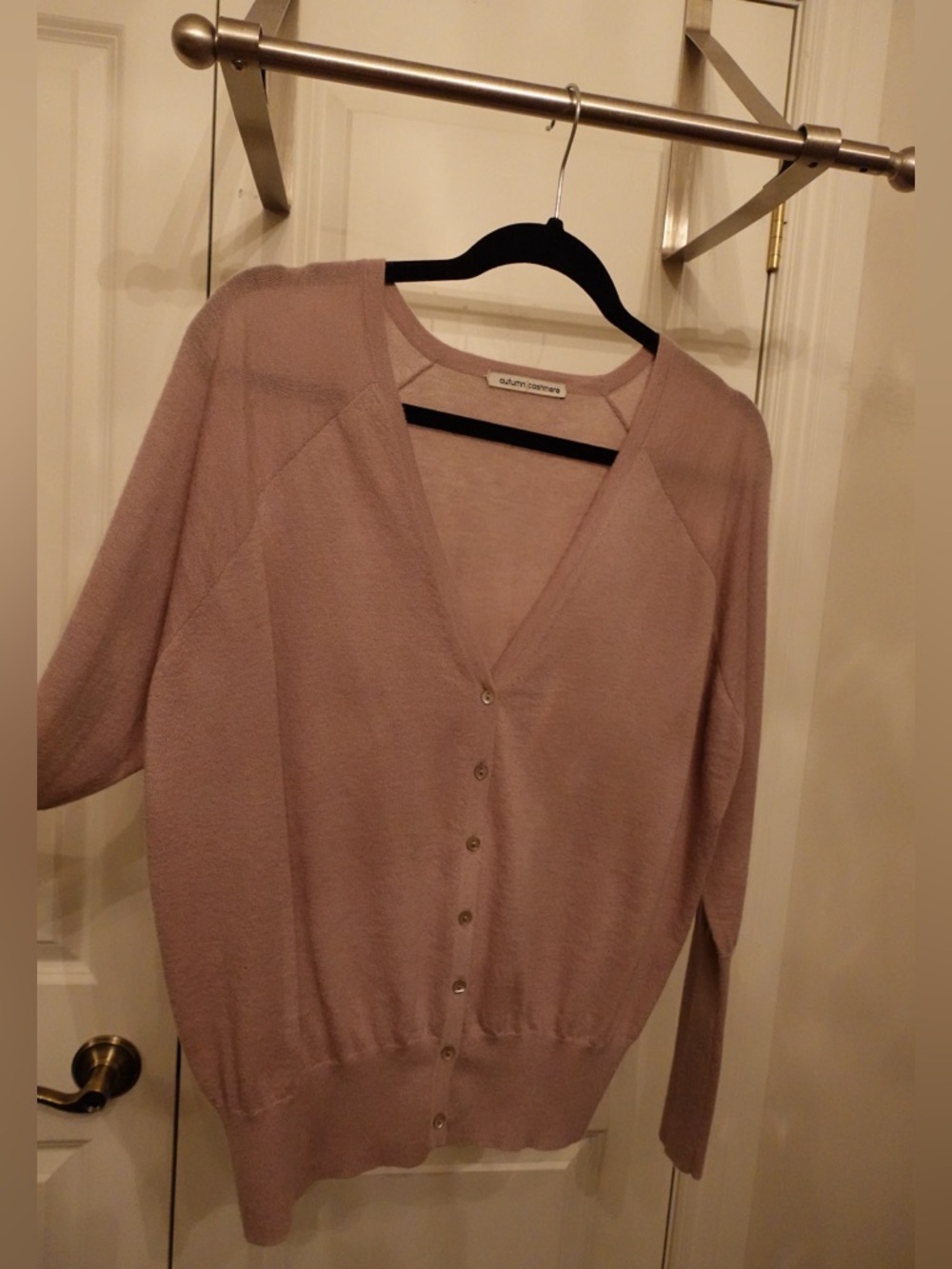 Cream/Beige Cashmere Cardigan, Size 4